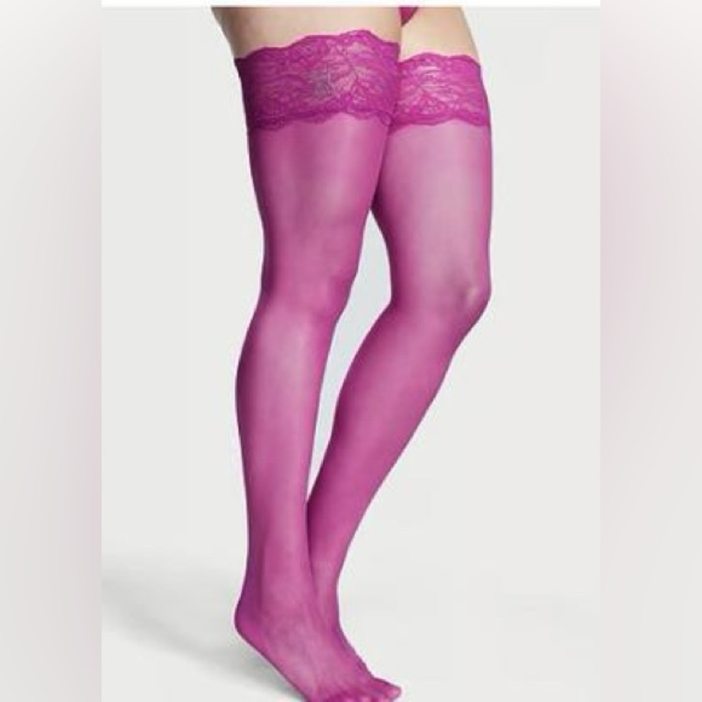 Victoria’s Secret Very Sexy Lace Trim Thigh High With Reinforced Heel 🩷
